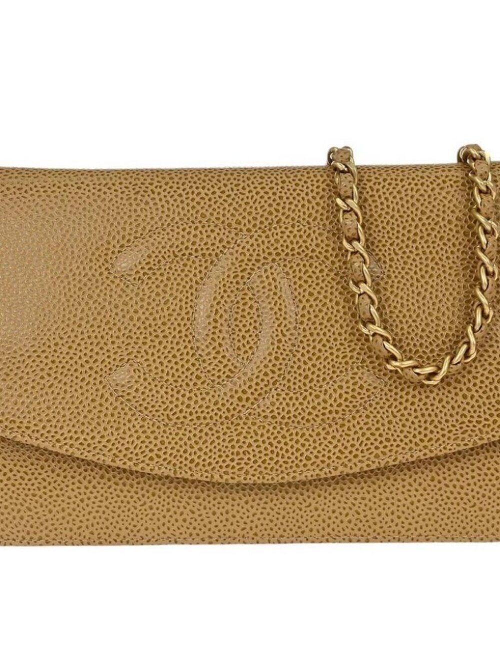 Chanel Beige Calfskin Timeless WOC Wallet on Chain Shoulder Bag